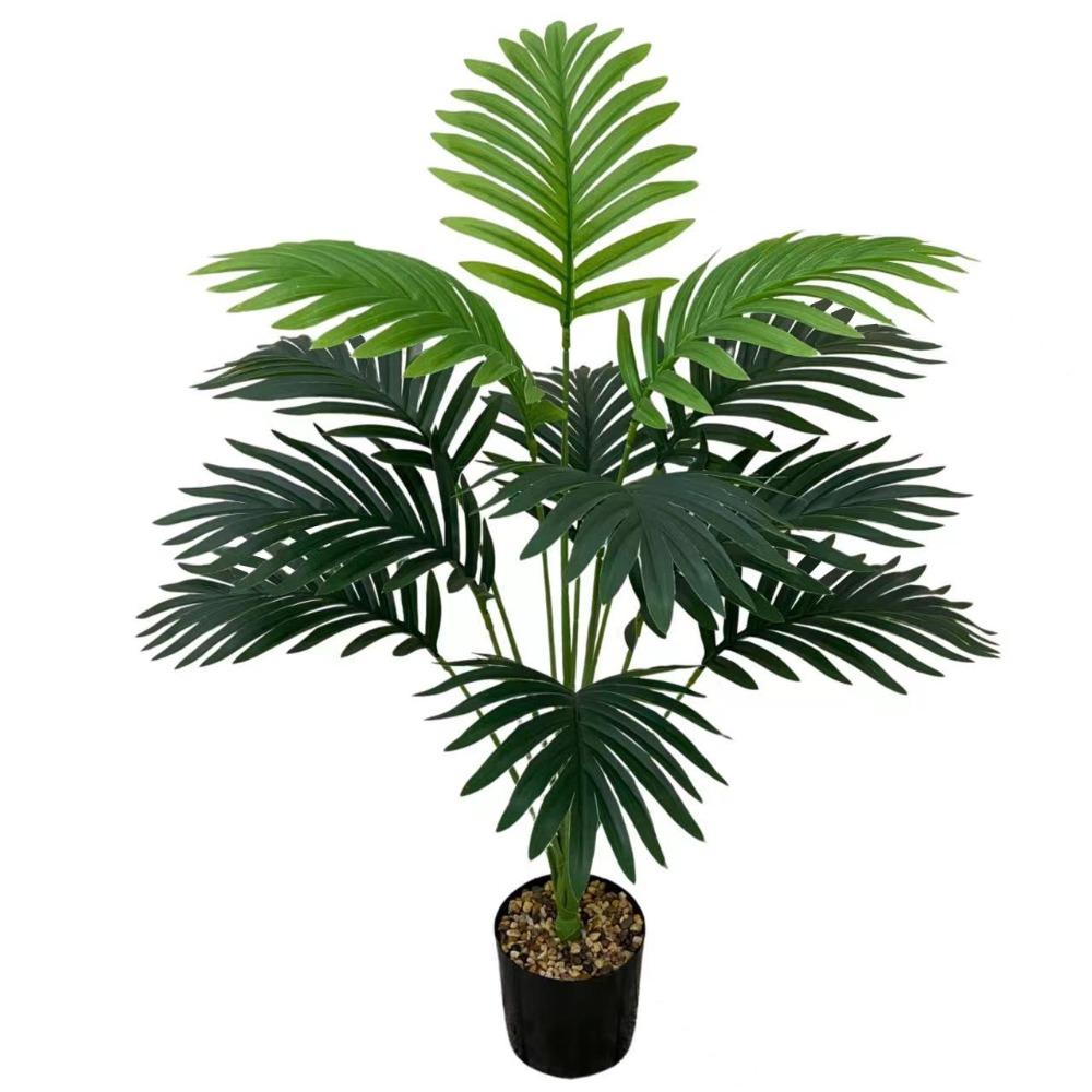 21 Leaves Fake Palm Tree Plastic Artificial Tropical Plants Faux Tropical Leaves  Indoor Decor
