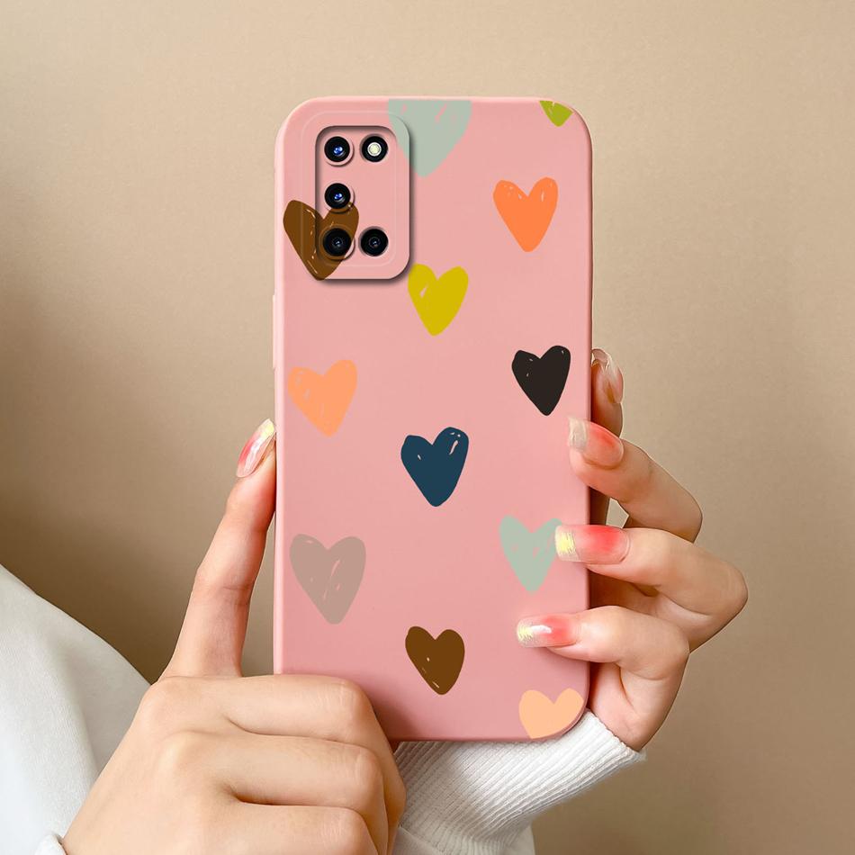 For Oppo A52 A72 A92 Case Butterfly Heart Simple Back Cover Soft Liquid Silicone Funda Camera Protection Anti Drop Phone Housing