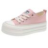 Platform Canvas Shoes Women's 2025 Spring New Versatile Casual Sports Board Shoes Small Height Increase Super Fire White Shoes