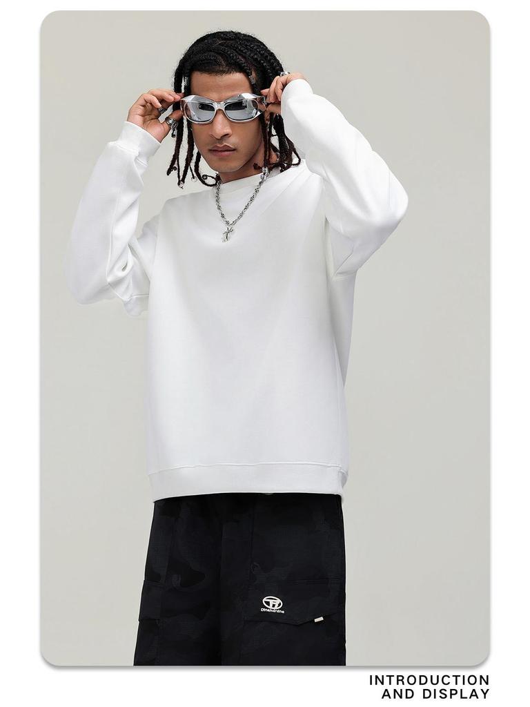 330G Heavyweight Men's Casual Loose Hoodie - Solid Color American Trend, Autumn/Winter Collection