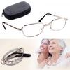 Портативные серебряные подвесные очки для чтения, оправа для очков с коробкой, очки для пресбиопии, складные аксессуары для очков