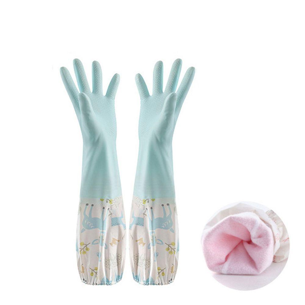 Durable Household Cleaning Plush Elastic Band Kitchen Accessories Dishwashing Tools Sleeve Gloves AVE