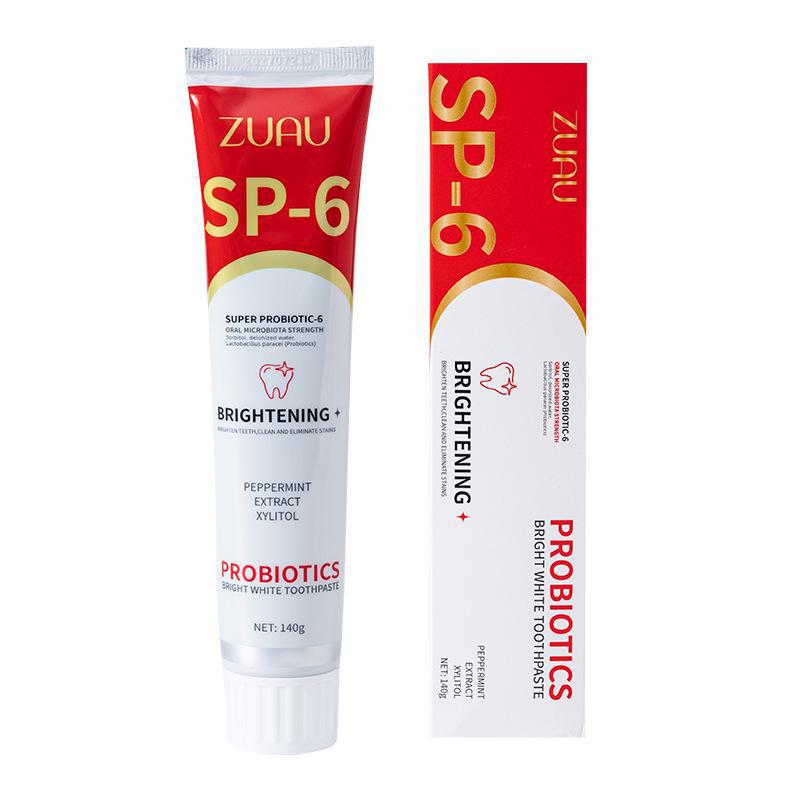 SP-6 Пробиотическая отбеливающая зубная паста: Удаление пятен, свежее дыхание, устранение желтизны зубов, 120 мл