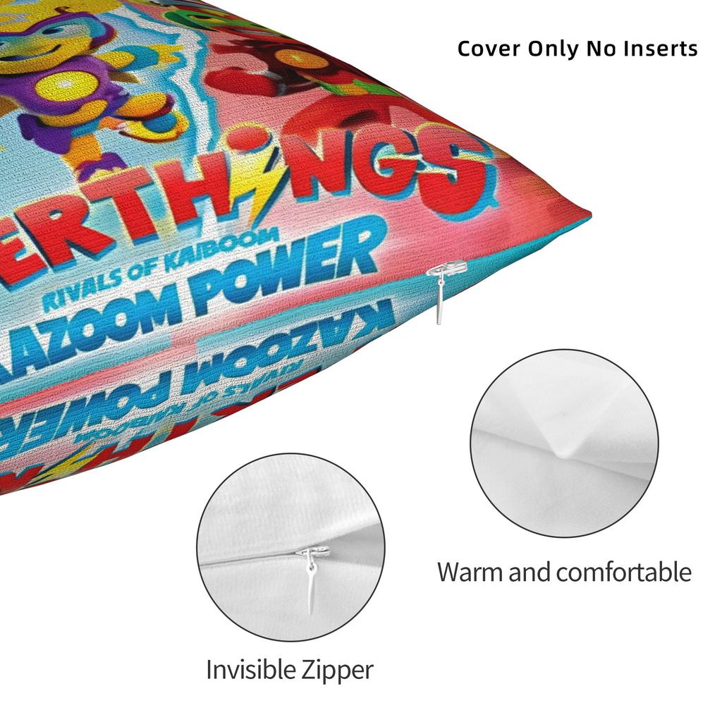 Квадратные Наволочки Мультфильм SuperThings Kazoom Power для Детского Сада Подушка Декоративная Наволочка для Дома 18"x18"""