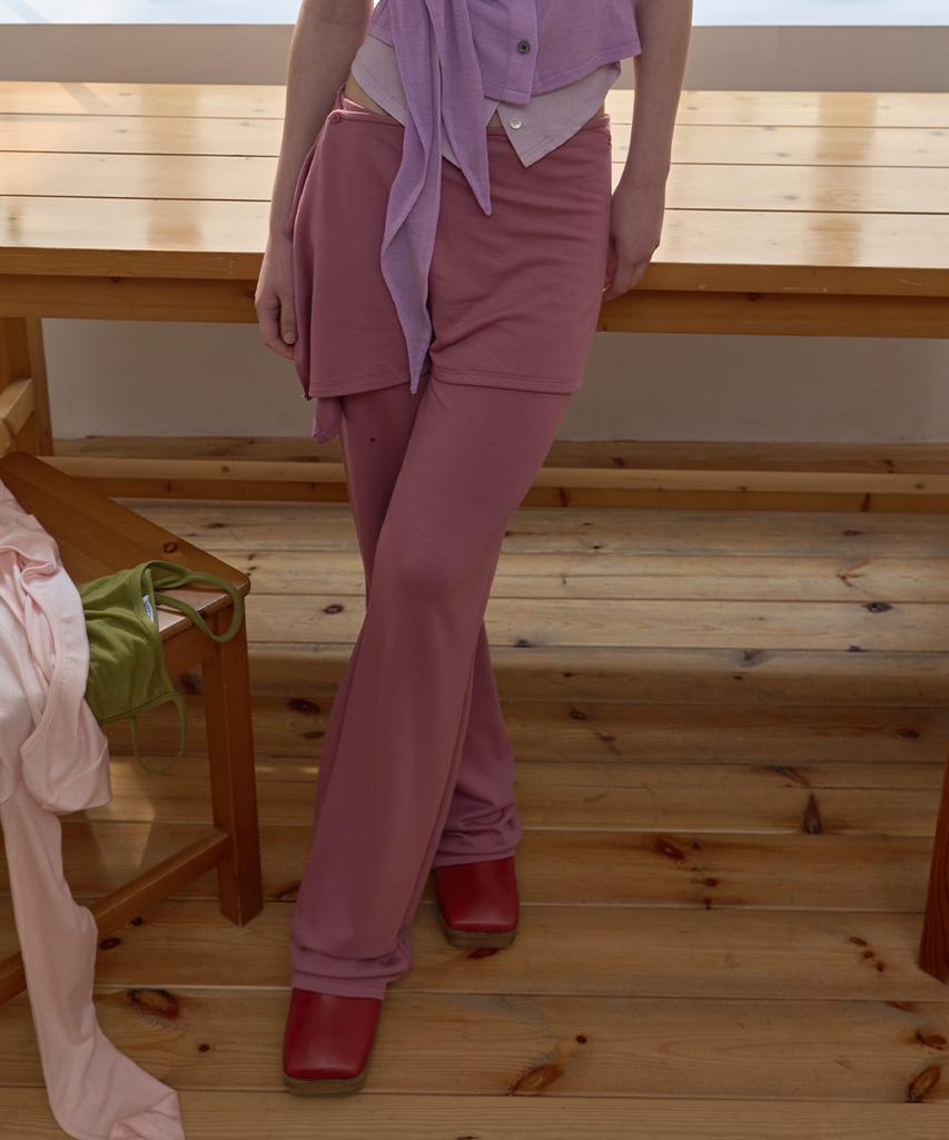 PISCESS [Set] Soft Layered Skirt Pants_3 Colors