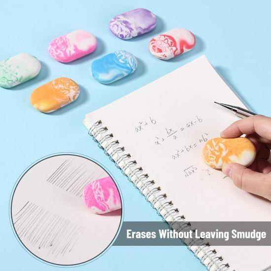 Mr. Pen- Erasers, 24 Pack, Vibrant Colors, Marble Pencil Eraser, Cute Eraser for Kids, Big Erasers for Pencils