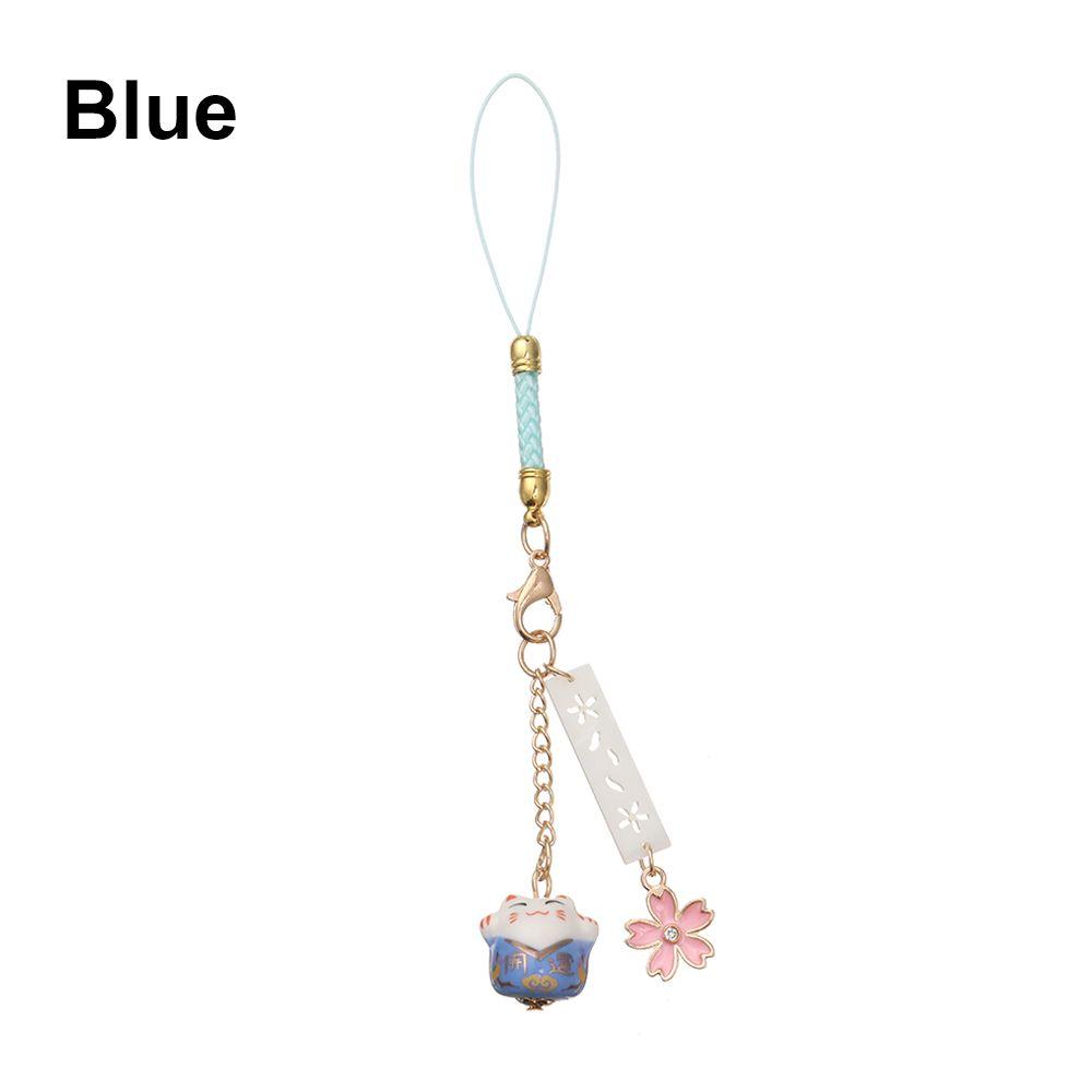 Lucky Cat Anti-lost Lanyard Phone Strap Lanyard Sakura Lucky Cat Phone Lanyard Keychain Wrist Rope