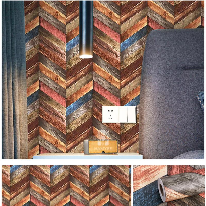 Обои из переработанной древесины, самоклеящиеся, под доску, разноцветные, винтажные, под амбарную доску - самоклеящийся фартук, виниловый рулон, контактная бумага