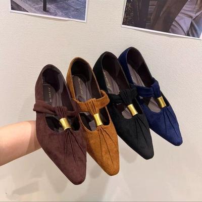 Женские туфли-лодочки на плоской подошве с неглубоким вырезом, французские весенне-осенние туфли с ремешком, с внутренней платформой, 2025, ретро туфли Мэри Джейн, новые балетки на одном ремешке