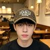 Retro digital embroidery baseball cap women's new spring and summer leopard print versatile cap men show small face