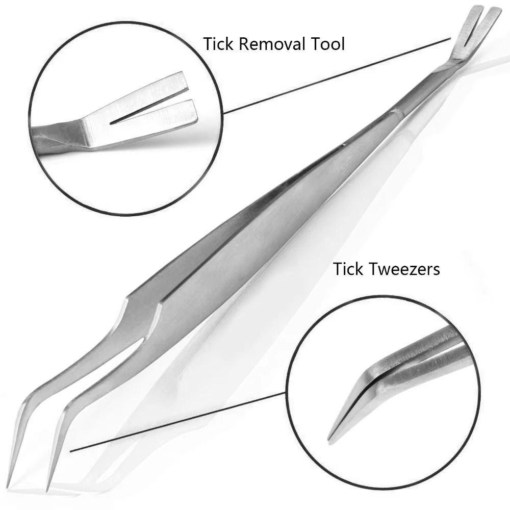 3Pcs/Set Tick Fork Tick Removal Tool Stainless Steel Pet Tick Hook for Pets