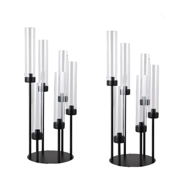 Набор из 2-х постоянных железных и прозрачных акриловых подсвечников с прочным основанием. Образцовый для домохозяйств с детьми или животными.