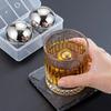 Stainless Steel Round Ice Hockey Ice Clip Set Reusable Long Lasting Freezing Metal Ball Whiskey Beer Cooler Party Bar Tools