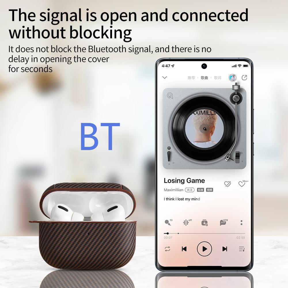 Для Apple AirPods 3 Защитный чехол Текстура углеродного волокна Наушники ПУ кожа Жесткий кейс из поликарбоната с крючком