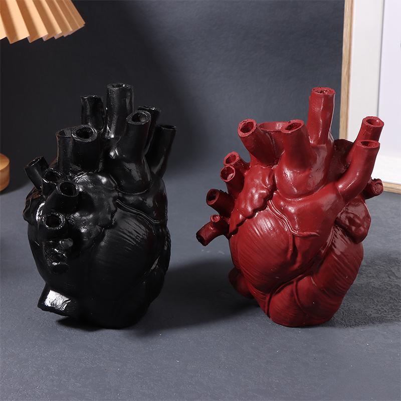 Ваза в виде сердца, сухой горшок, художественная ваза, статуя человека, ваза-контейнер, имитация анатомии, ваза в форме сердца, декоративная подарочная ваза, эстетический декор комнаты