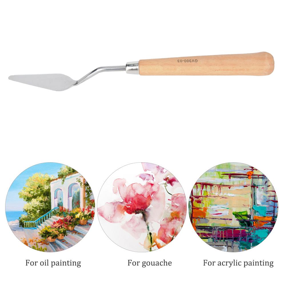 Ручка из бука Мастихин для масляной живописи Гуашь Шпатель Скребок Художественные принадлежности