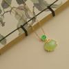 Hetian Jade & Ruyi Lock Green Bead Necklace - Retro Luxury Mother's Day Gift (2023)
