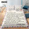Mother's Day King Queen Duvet Cover Express Love for Mom Wife Bedding Set Colorful Floral Quilt Cover Polyester Comforter Cover