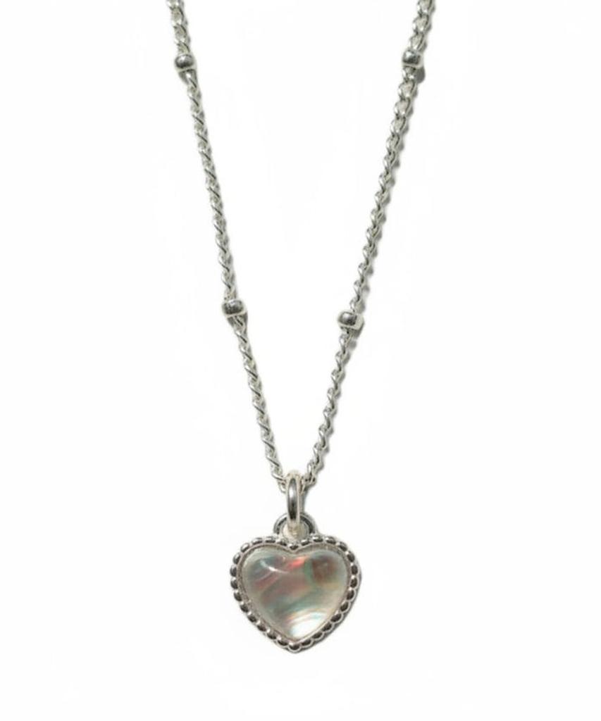 Серебряное ожерелье Alleun 925 пробы с объемным сердцем, серебряным шариком и кристаллом