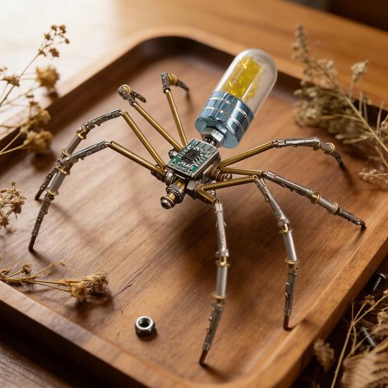 Стимпанк Механическая Модель Паука Стимпанк 3D Металлический Паук Украшение DIY Пазл Набор для Сборки Паука Подарок для Детей Взрослых Любителей Пауков