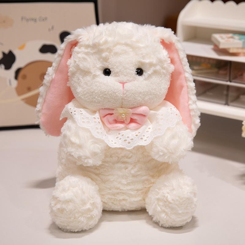 Little Girl Sleeping In Bed Bunny Plush Doll Cute Dog Cat Soothing Pillow Girl Gift