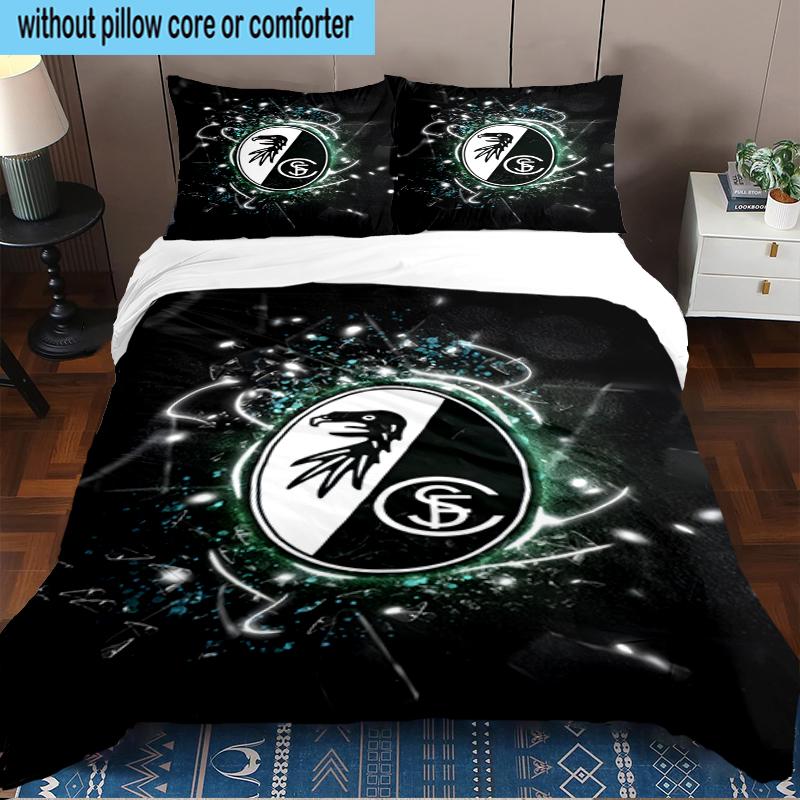 3PCS Eagle Symbol Frei-burg Football Bedding Set,Including 1pc Duvet Cover And 2pcs Pillowcases Perfect for Bedroom, Dormitory, Fan Christmas gift