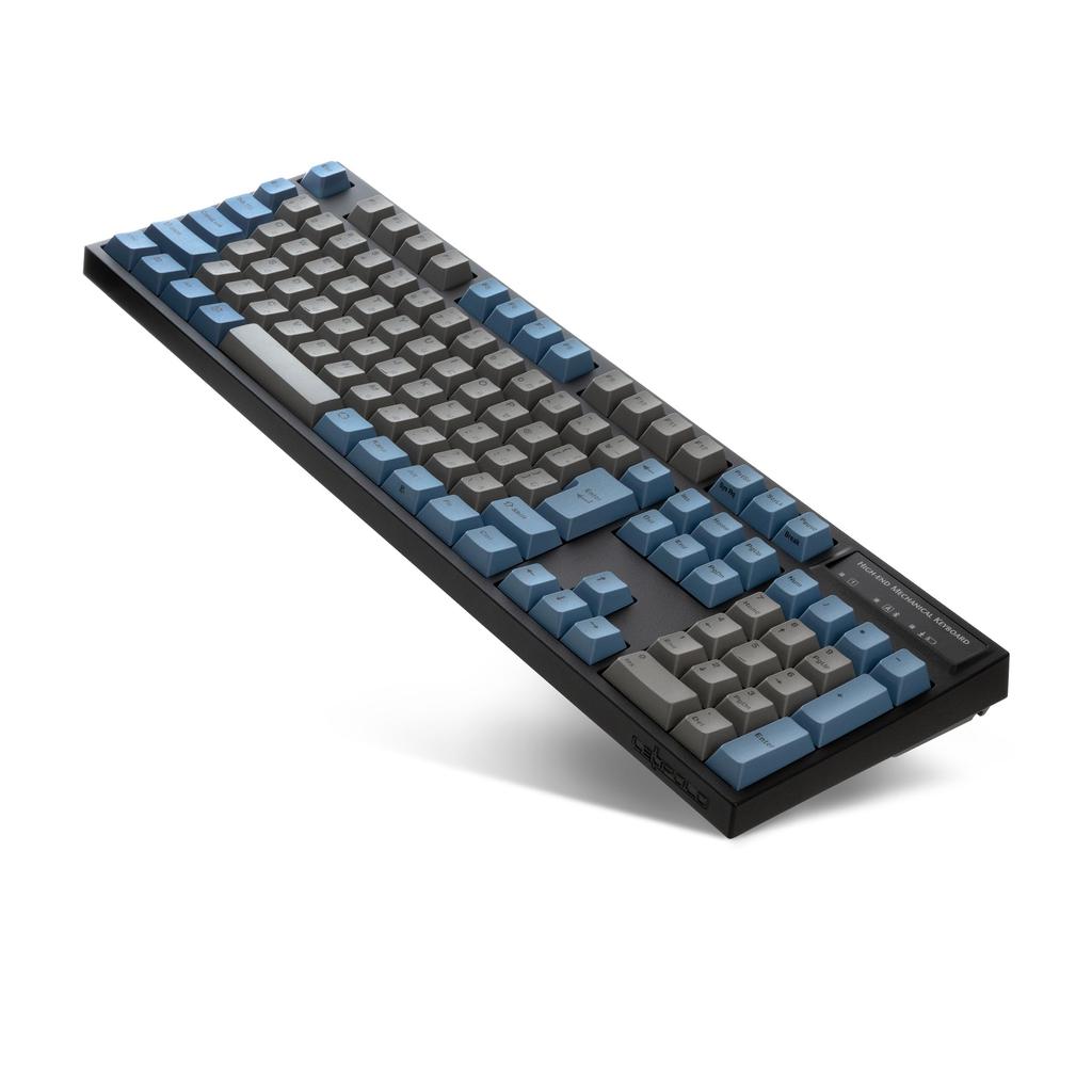 LEOPOLD FC900RBT СЕРО-ГОЛУБОЙ Японская раскладка Кана Ари Полная 108 клавиш Переключатели с возможностью горячей замены Питание от батареек AAA CHERRY MX2A коричневые переключатели