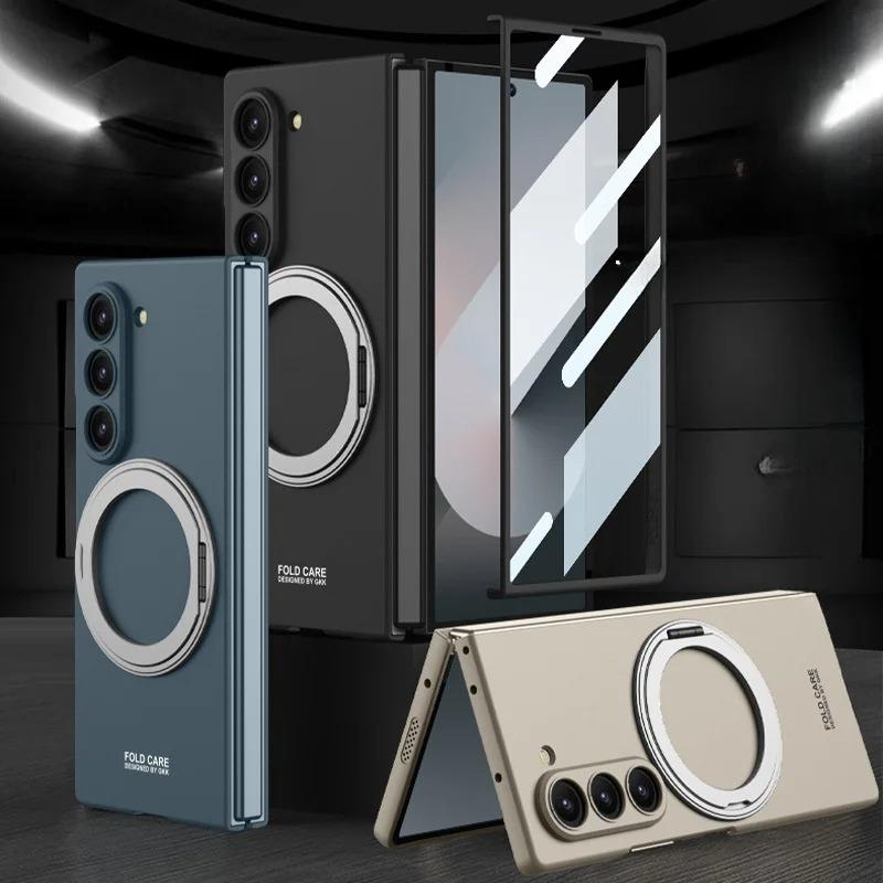 Магнитный чехол для телефона Galaxy Z Fold6 с беспроводной зарядкой для Samsung Galaxy Z Fold 6 Fold 6 5G, вращающийся кронштейн, защитный чехол, держатель-подставка