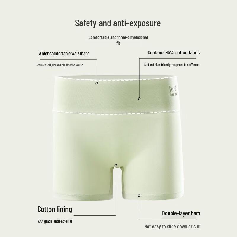 MiiOW Women's Safety Anti-Chafing Boxer Briefs 2-Pack