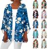 Women's Casual And Fashionable Printed Lightweight Mid Length Jacket Cardigan Cardigan
