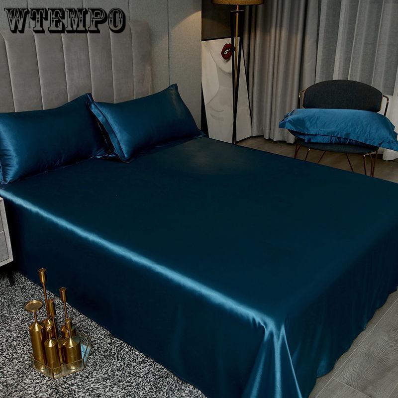 Простыня размера «queen-size» 1,8 м/2 м, летние простыни из ледяного шелка, шелковые скользкие бытовые простыни из ледяного шелка