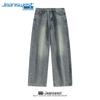 Jeanswest Men's Retro Blue Straight-Leg Jeans