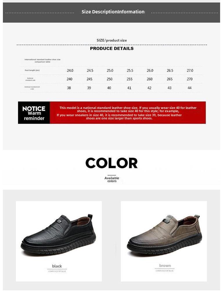 Men's Genuine Leather Breathable Casual Non-Slip Driving Shoes for Autumn/Winter - Mid-Aged Dad Style.