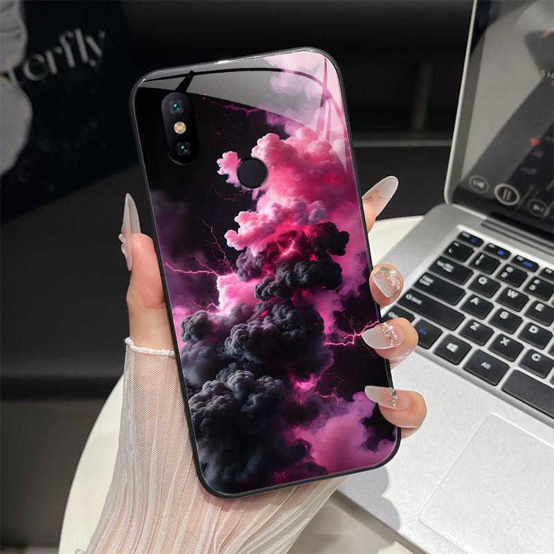 Чехол для телефона Xiaomi Mi A2 / Mi A2 Lite Модный фэнтезийный дизайн Закаленное стекло Бампер для MiA2 Lite Полная защита Задние крышки