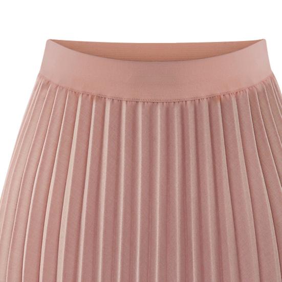Autumn Winter Pleated Skirt Elastic High Waist Calf-Length Casual Loose Skirt Elegant Ladies Solid Color Long Skirt Women Clothing Streetwear