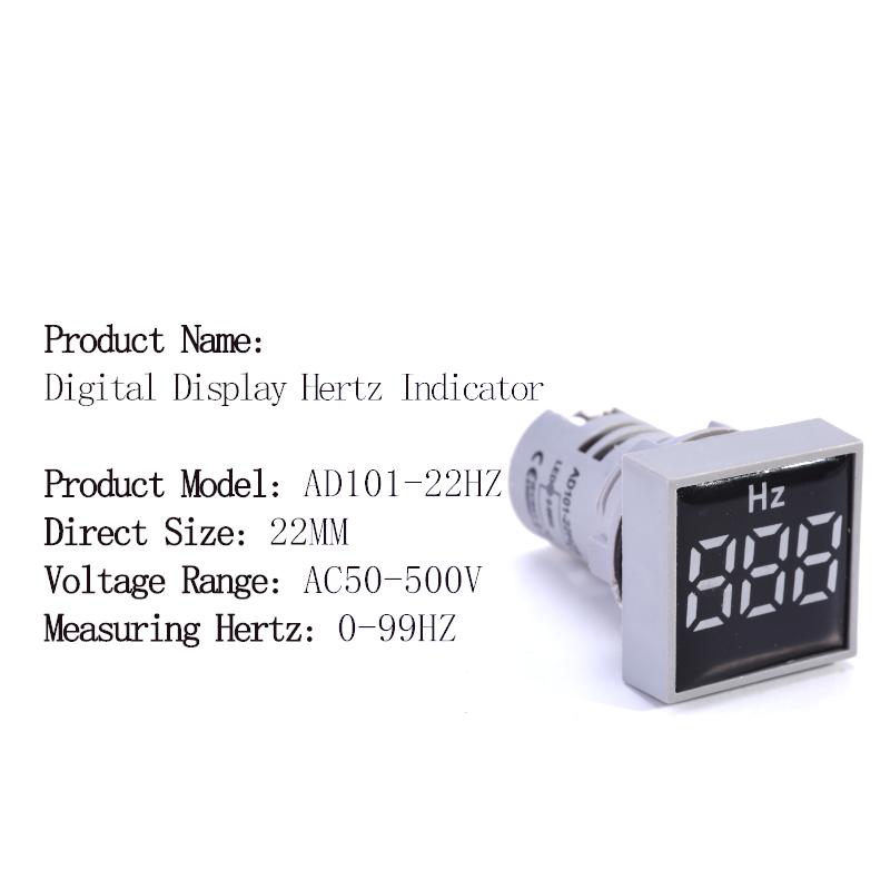 22 мм Квадратный Круглый Защитная Пленка Диапазон Измерения Цифровой Дисплей Электричество Герц Частотомер Индикатор Сигнала 0-99 Гц