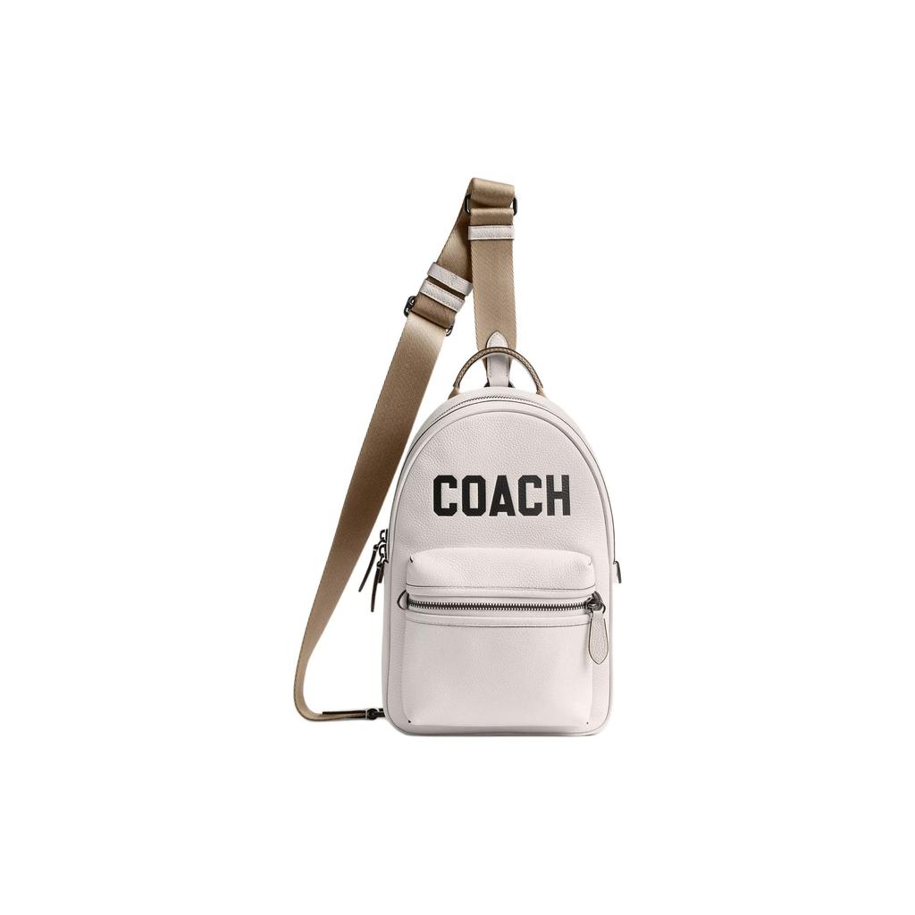 Coach Charter 19 Zipper Closure Soft Polished Pebble Leather Shoulder Crossbody Bag Small Men bags Chalk-White CP127-CAH