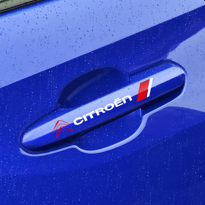 4PCS/Set Car Rear Mirror Sticker Door Handle Decals Exterior Decoration For Citroen C1 C2 C4 C2 C5 C6 C4L CACTUS C3XR HU83/VA2