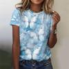 Summer Fashion Blouse Women's Tshirts 3d Print Butterfly Theme T Shirt Casual Short Sleeve Top Basic Oversized Female Clothing