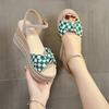 Fashion Women's Sandals Open Toe Wedges Heel Ladies Shoes Sales Wholesale Summer 2025 Comfortable Sandal Vintage Luxury Casual Footwear