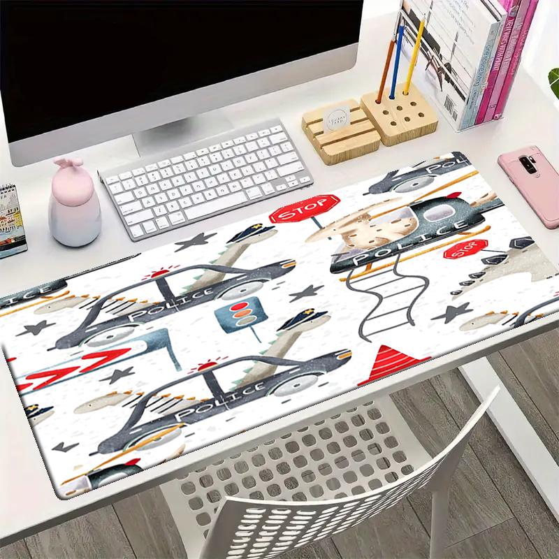 fire trucks police cars Theme Mouse Pad, Non Slip Rubber Base, Multifunctional Office & Home Decor, Perfect for Workspace Personalization.