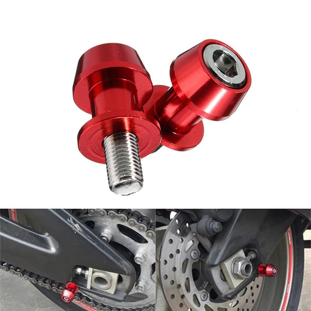LOYELEY Комплект из 2 болтов M88 мм для крепления велосипедной стойки, крюк для задней стойки для левого и правого автомобилей Honda Suzuki Yamaha, универсальный крепежный болт (красный)