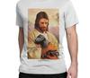 Womens T-Shirt Jesus Dinosaur Funny T-Shirt Short Sleeve T-Shirt Round Neck Clothing Gift Idea Women Clothing Y2K Top Fashion