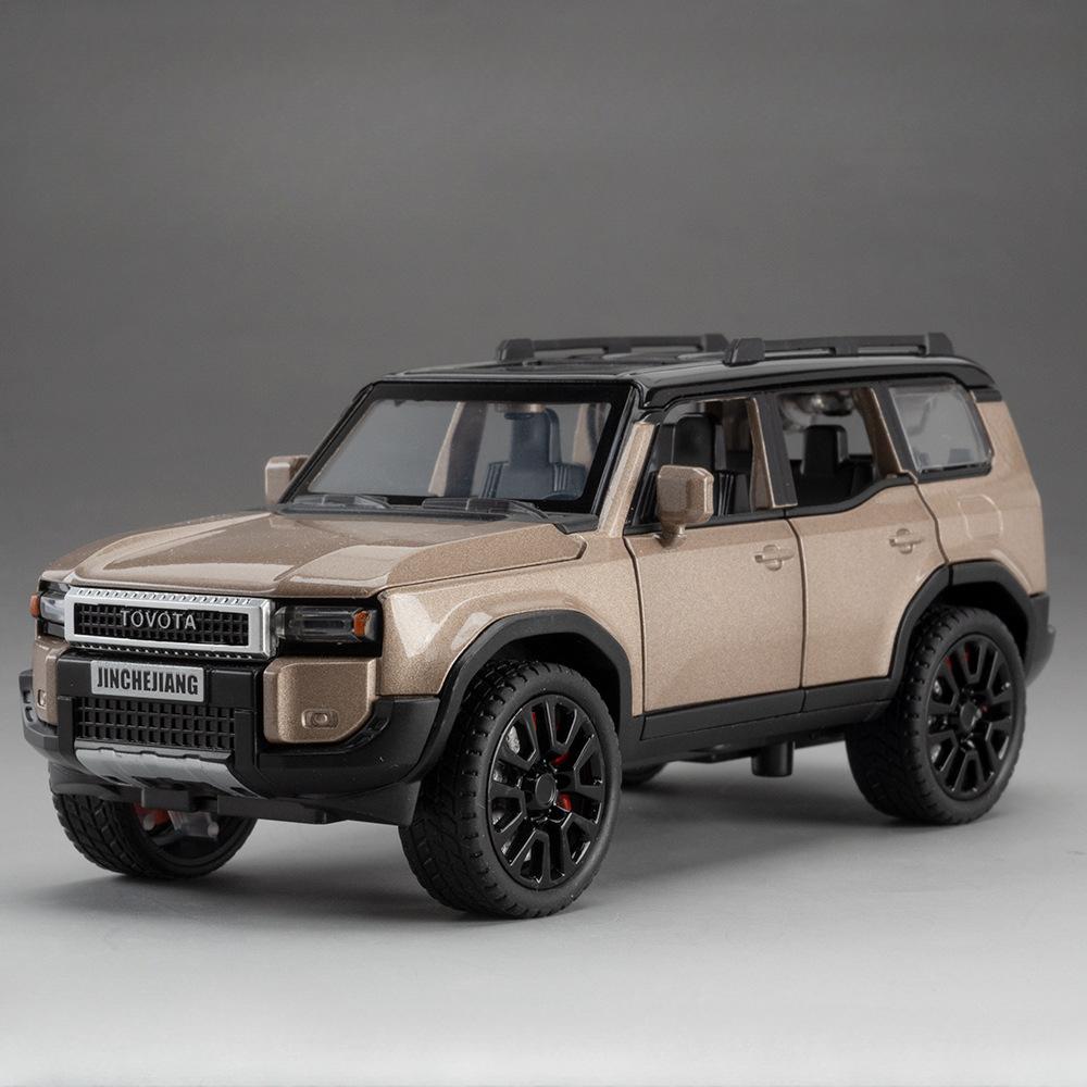 1:32 Prado SUV Car Model Toy Alloy Die-casting Back 6 Doors Can Be Opened Sound and Light Off-road Vehicle Children Boy Gift Collection