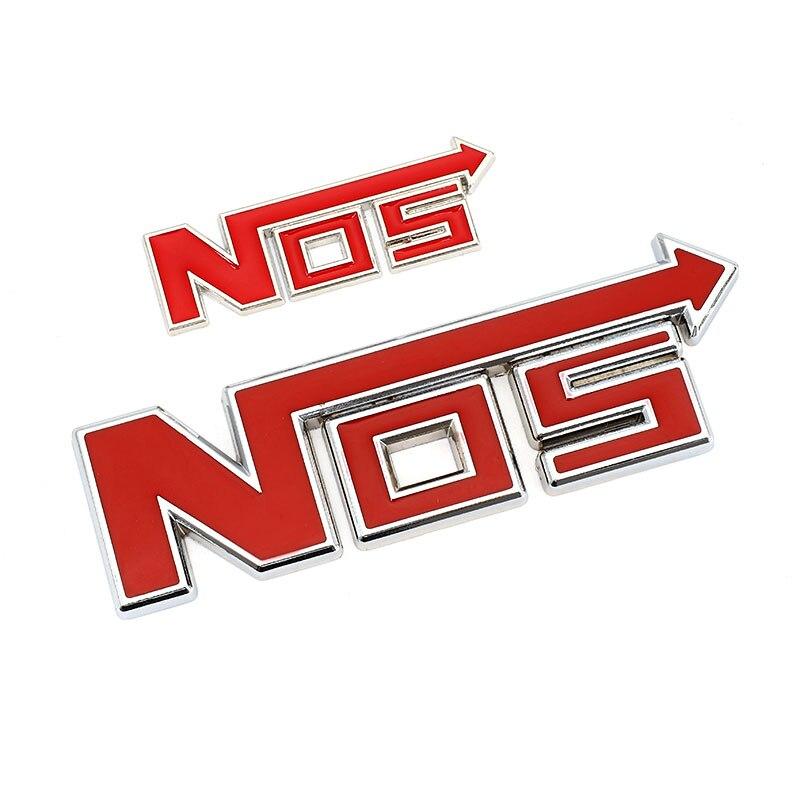 3D металлический логотип NOS, эмблема на передней решетке, значок, автомобильные наклейки, наклейки для BMW Honda Mercedes Auto Ford Focus Volkswagen Nissan Toyota