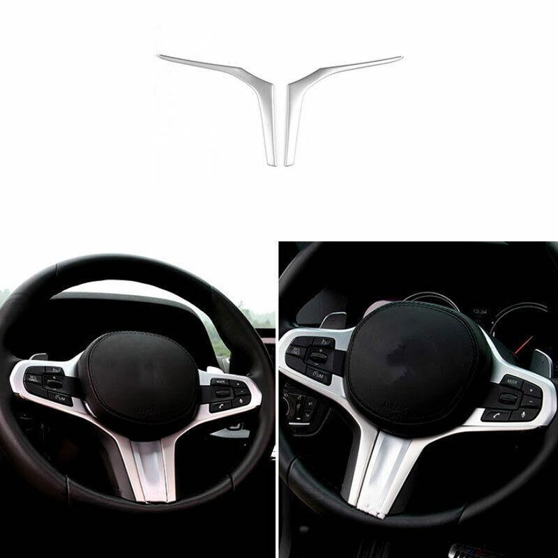 Steering Wheel Frame Cover Trim Fit For BMW 3-Series G20 - Silver Steel