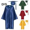 1 комплект, унисекс, выпускной халат, шапка, передняя молния, свободный V-образный вырез, свободная кисточка, бирка на год, колледж, бакалавр, доктор, магистр, выпускная церемония, кепка
