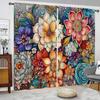 2 панели, красочные цветочные принты, модные шторы в стиле бохо, карманные полузатемненные оконные шторы для гостиной, оконные шторы