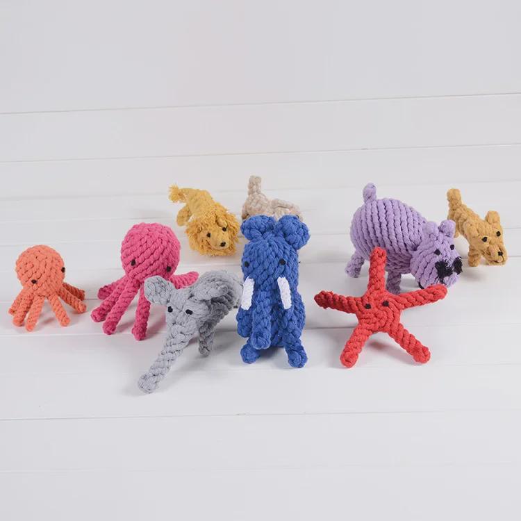 Игрушки для домашних животных из хлопковой веревки в форме животных для чистки зубов
