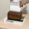 Пластиковая коробка для салфеток под дерево, роскошное хранение, держатель для бумаги и салфеток для столешницы в гостиной, удовлетворительный подарок